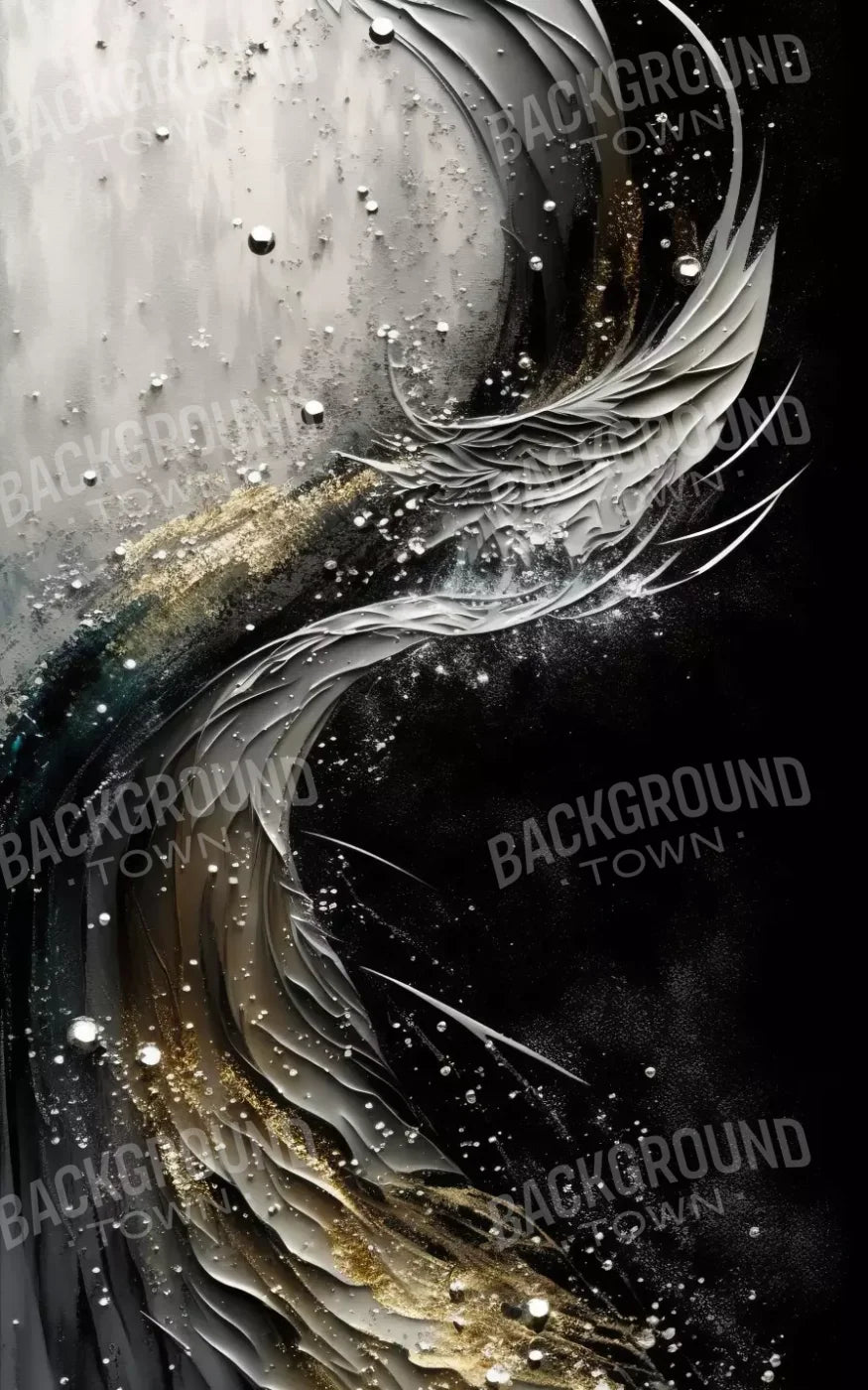 Abstract In Gold And Black 9X14 Ultracloth ( 108 X 168 Inch ) Backdrop