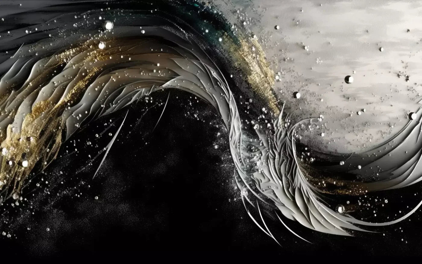 Abstract In Gold And Black H 14X9 Ultracloth ( 168 X 108 Inch ) Backdrop