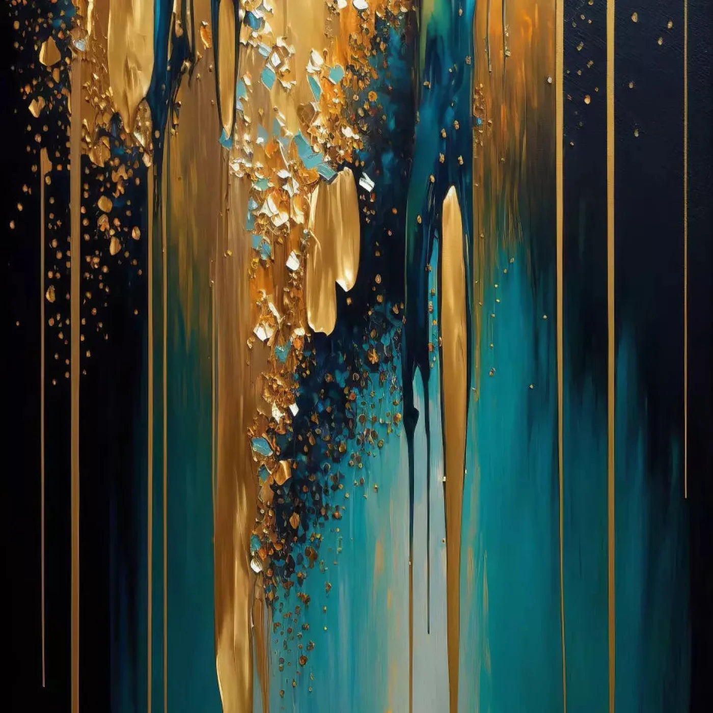 Abstract In Gold And Teal 10X10 Ultracloth ( 120 X Inch ) Backdrop