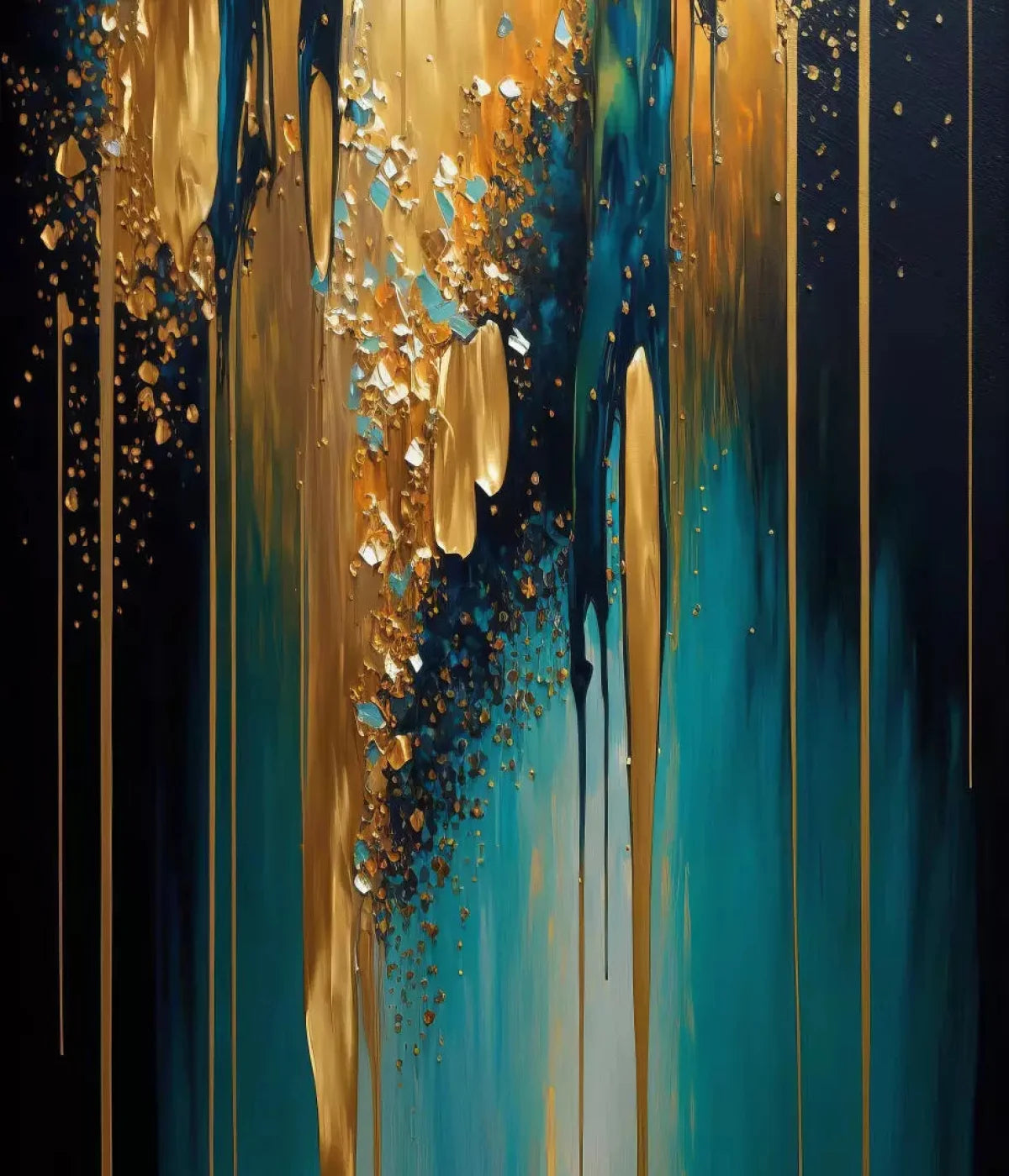 Abstract In Gold And Teal 10X12 Ultracloth ( 120 X 144 Inch ) Backdrop