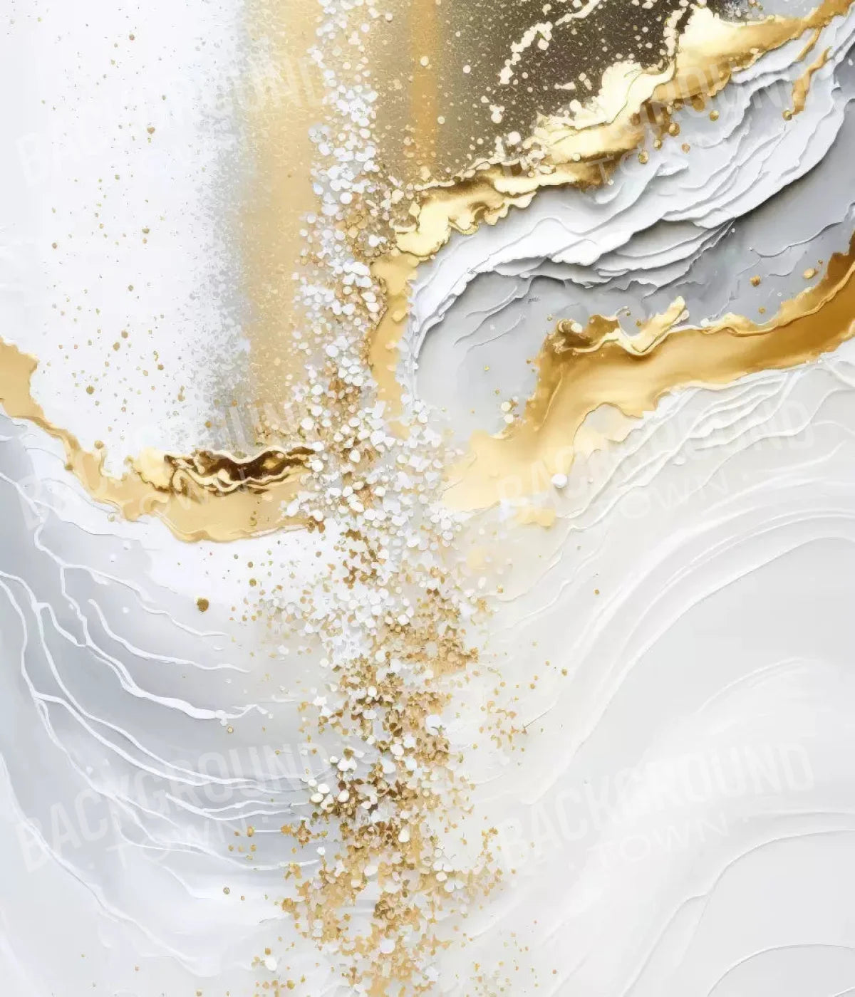 Abstract In Gold And White 10X12 Ultracloth ( 120 X 144 Inch ) Backdrop