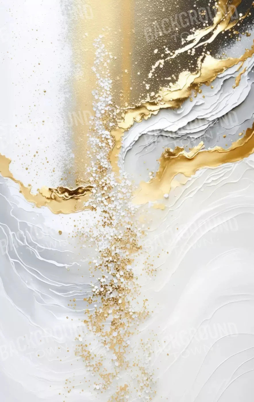 Abstract In Gold And White 10X16 Ultracloth ( 120 X 192 Inch ) Backdrop