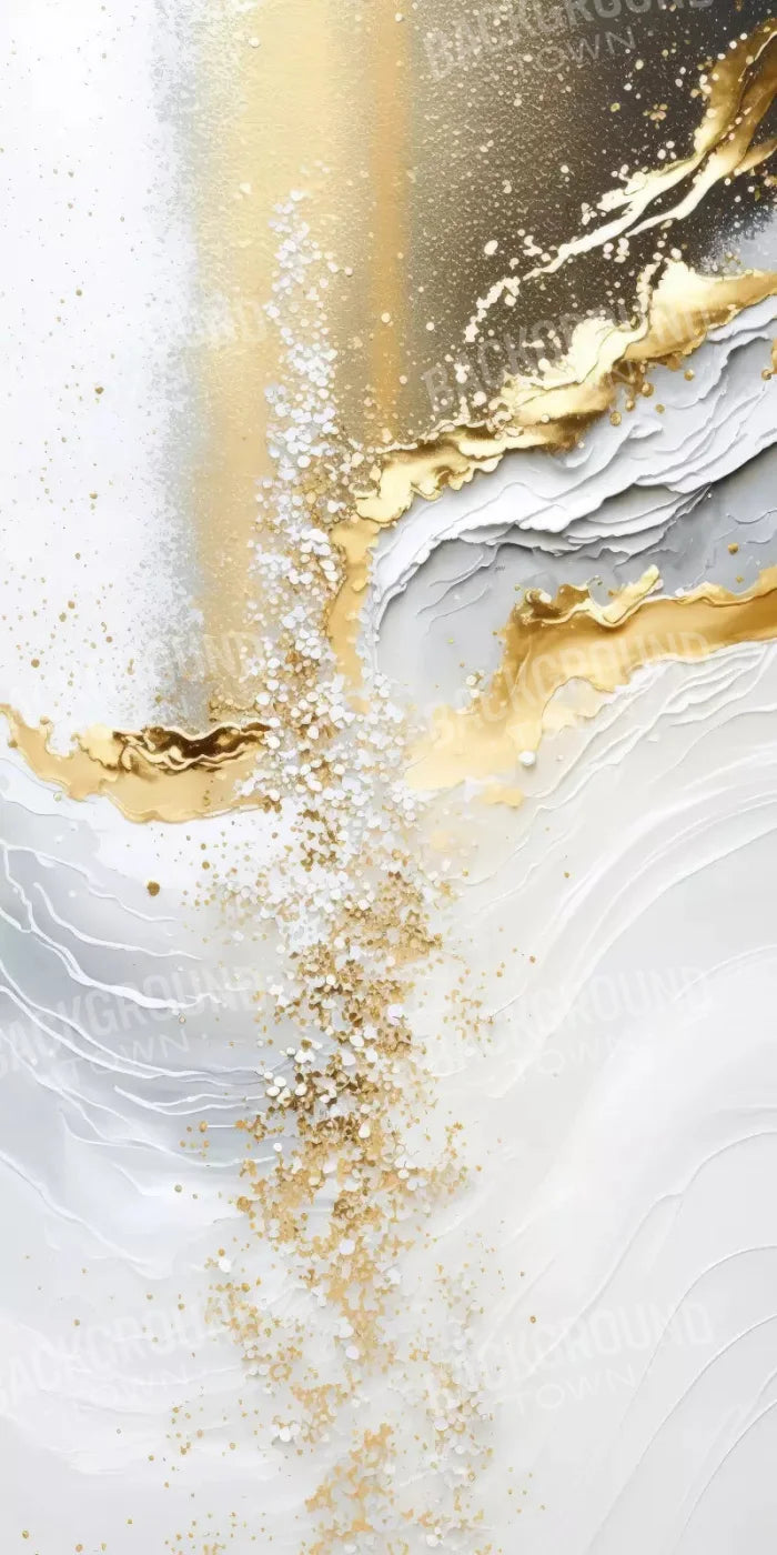 Abstract In Gold And White 10X20 Ultracloth ( 120 X 240 Inch ) Backdrop