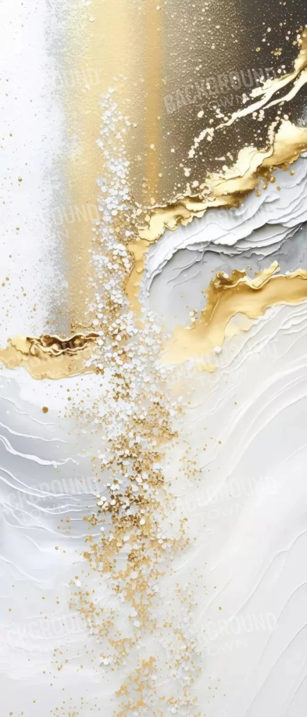 Abstract In Gold And White 5X12 Ultracloth For Westcott X-Drop ( 60 X 144 Inch ) Backdrop