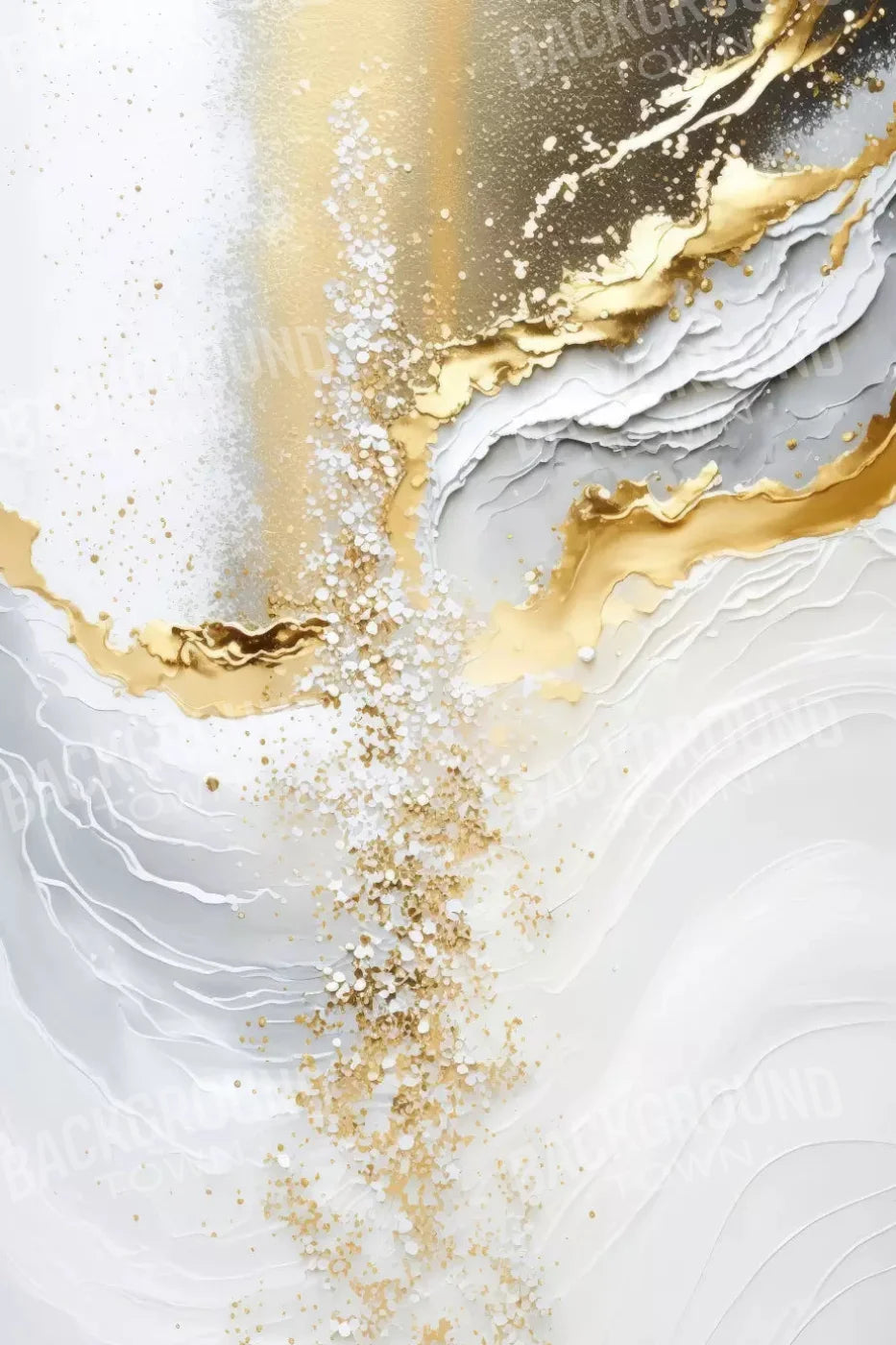 Abstract In Gold And White 5X8 Ultracloth ( 60 X 96 Inch ) Backdrop