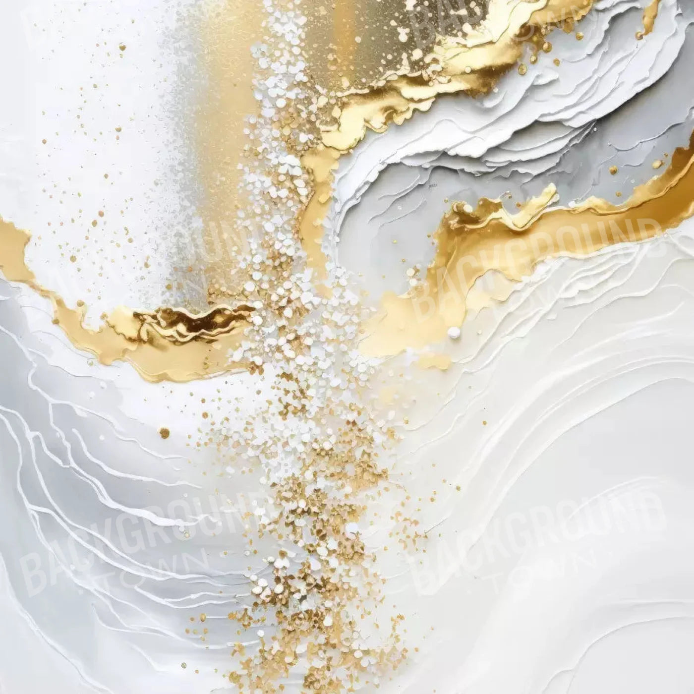 Abstract In Gold And White 8X8 Fleece ( 96 X Inch ) Backdrop