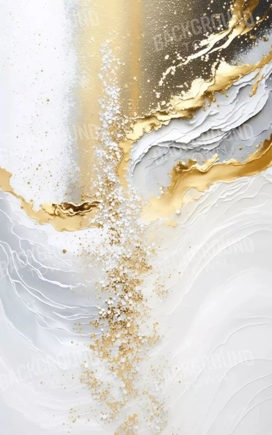 Abstract In Gold And White 9X14 Ultracloth ( 108 X 168 Inch ) Backdrop