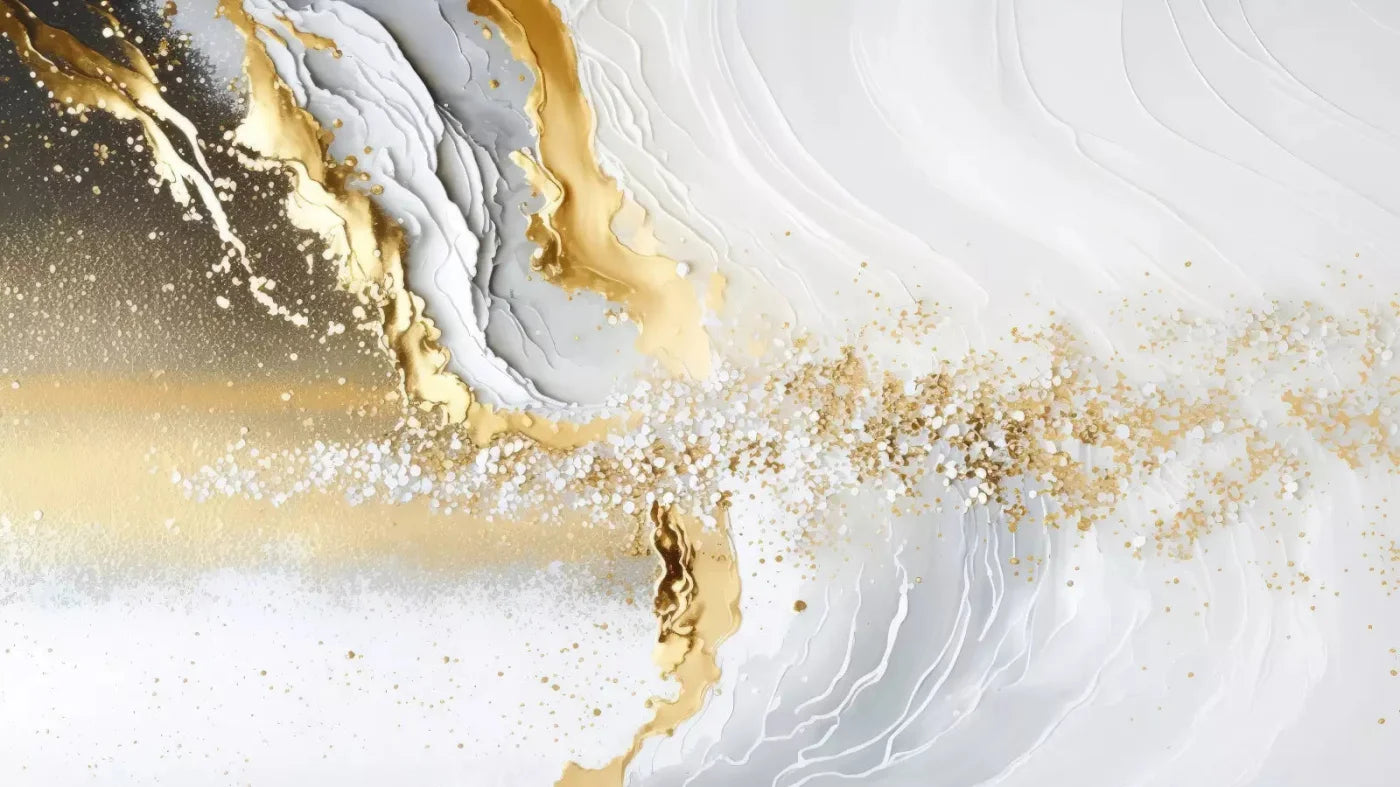 Abstract In Gold And White H 14X8 Ultracloth ( 168 X 96 Inch ) Backdrop