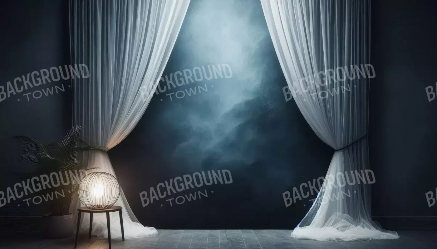 Amora Blue Curtain Wall 14’X8’ Ultracloth (168 X 96 Inch) Backdrop