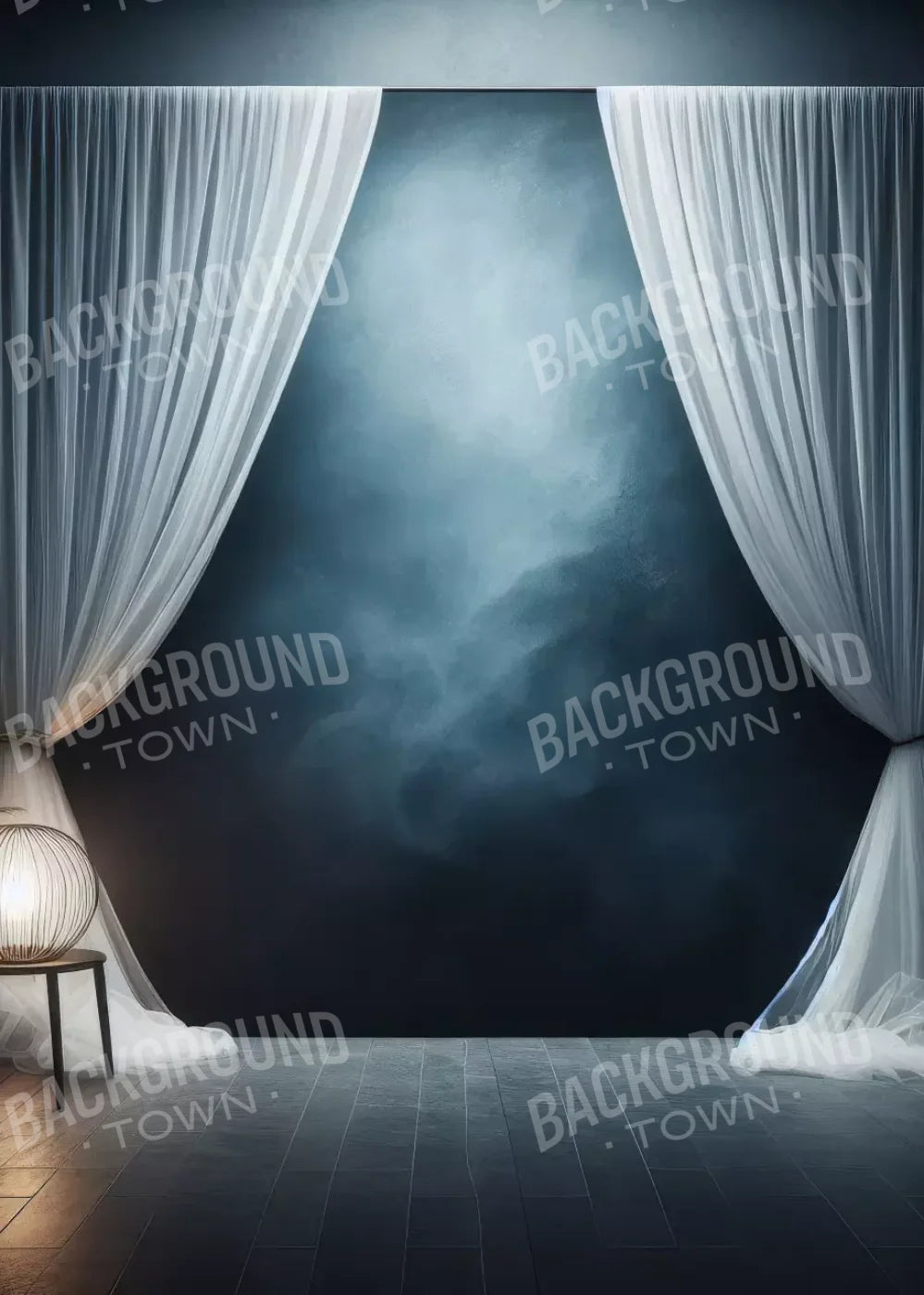 Amora Blue Curtain Wall 5’X7’ Ultracloth (60 X 84 Inch) Backdrop
