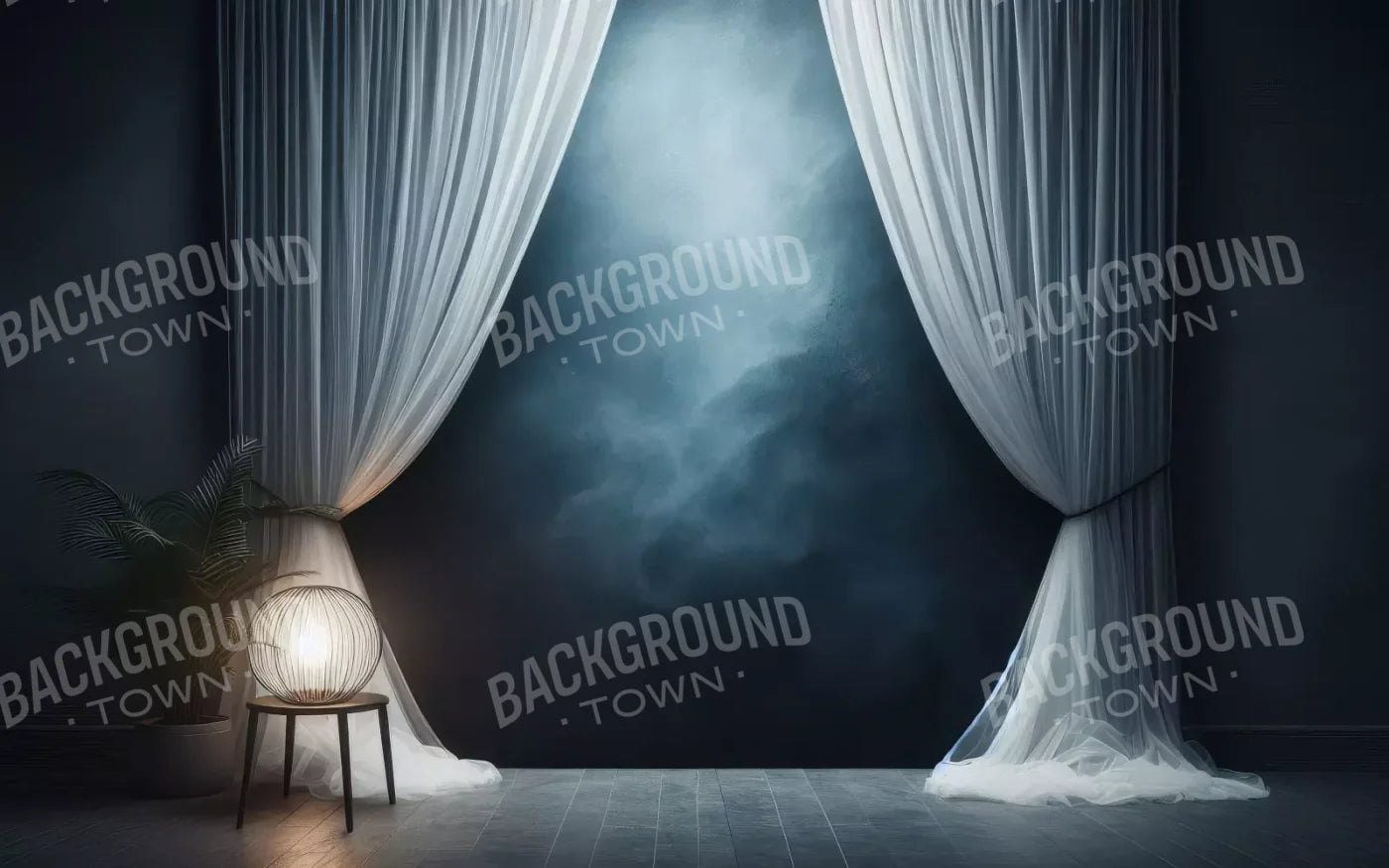 Amora Blue Curtain Wall 8’X5’ Ultracloth (96 X 60 Inch) Backdrop