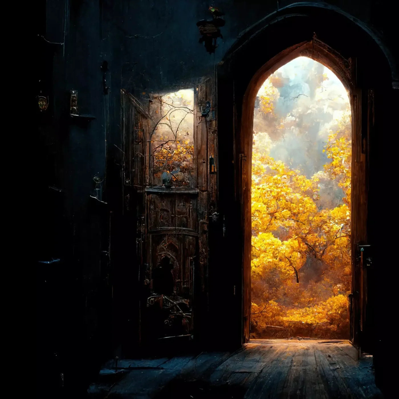 Ancient Autumn Doorway 10’X10’ Ultracloth (120 X Inch) Backdrop