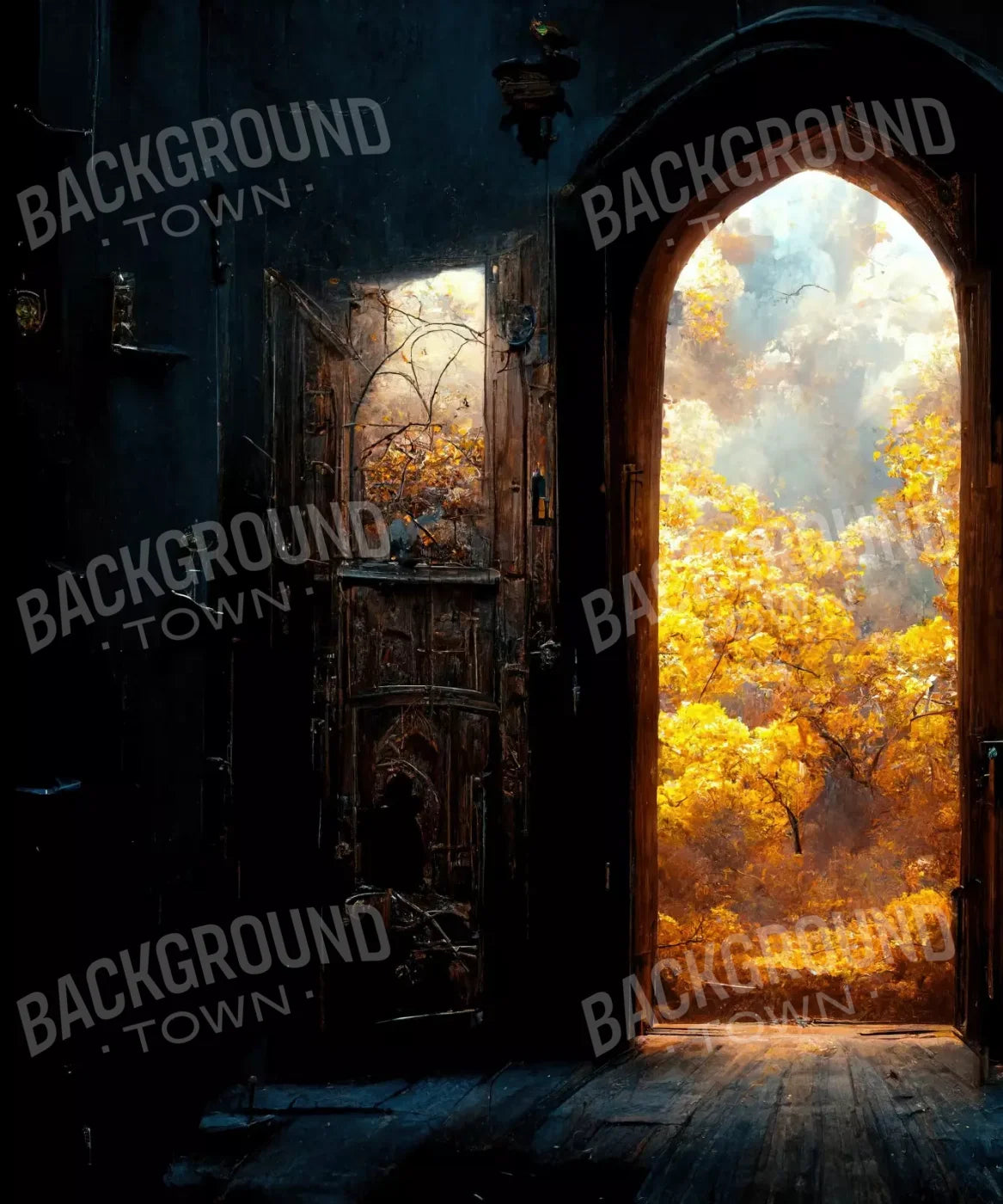 Ancient Autumn Doorway 10’X12’ Ultracloth (120 X 144 Inch) Backdrop