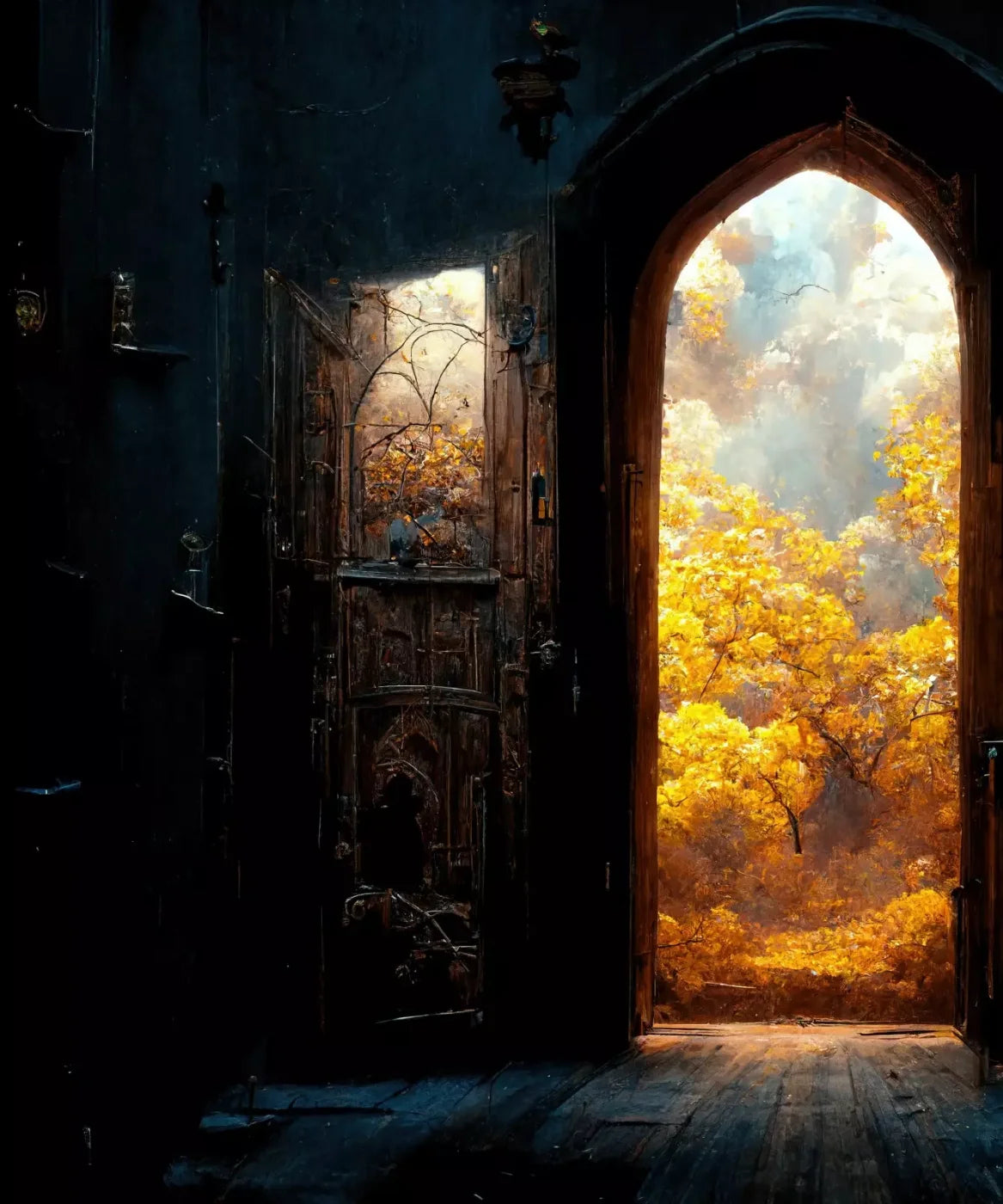 Ancient Autumn Doorway 10’X12’ Ultracloth (120 X 144 Inch) Backdrop