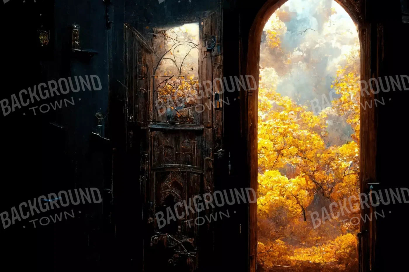 Ancient Autumn Doorway 12’X8’ Ultracloth (144 X 96 Inch) Backdrop