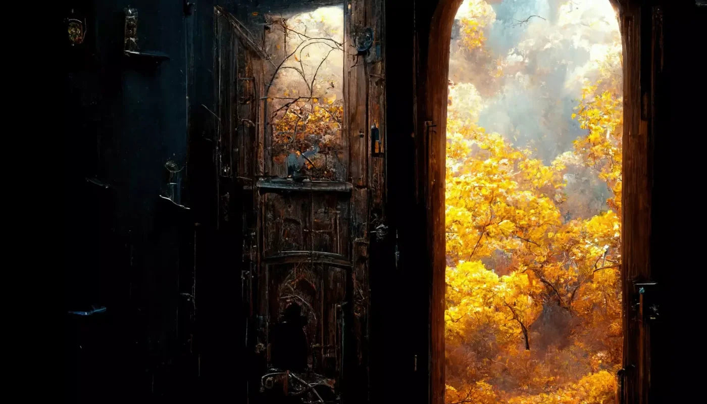 Ancient Autumn Doorway 14’X8’ Ultracloth (168 X 96 Inch) Backdrop