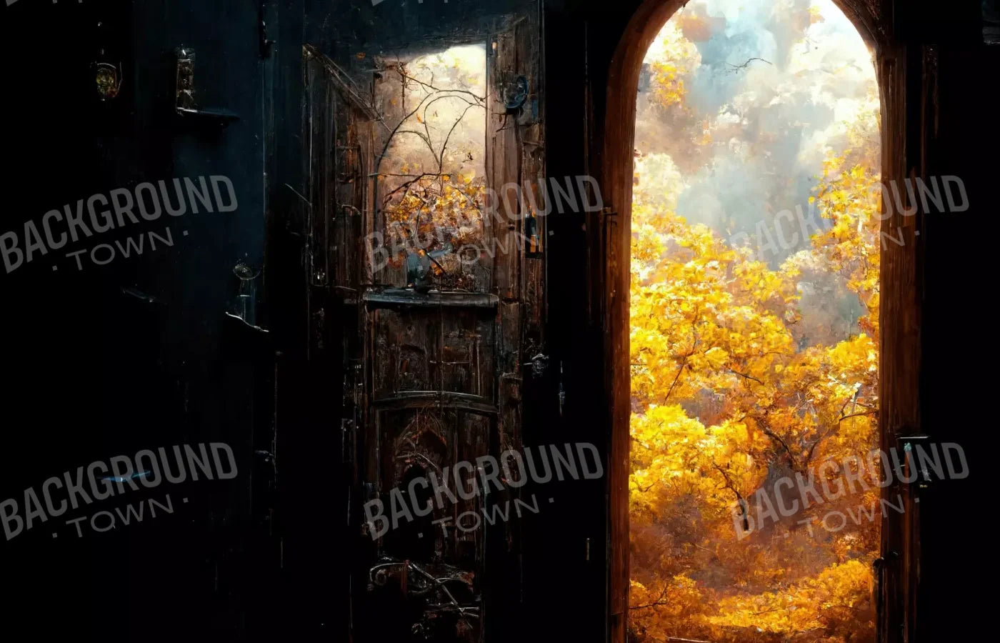Ancient Autumn Doorway 14’X9’ Ultracloth (168 X 108 Inch) Backdrop