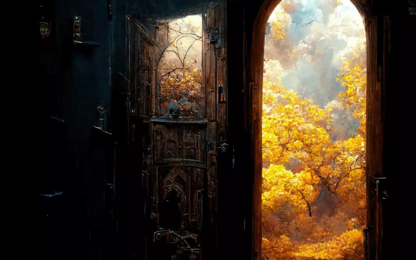 Ancient Autumn Doorway 16’X10’ Ultracloth (192 X 120 Inch) Backdrop