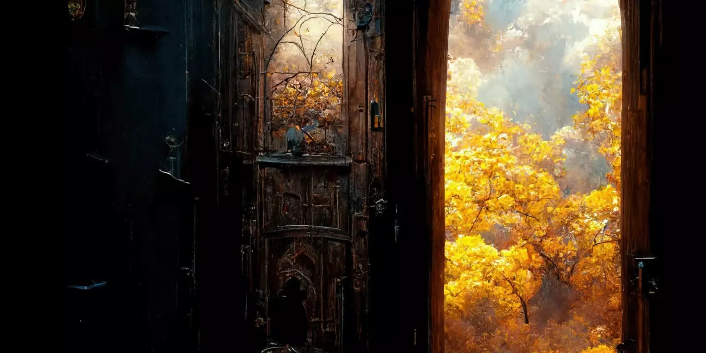 Ancient Autumn Doorway 16’X8’ Ultracloth (192 X 96 Inch) Backdrop