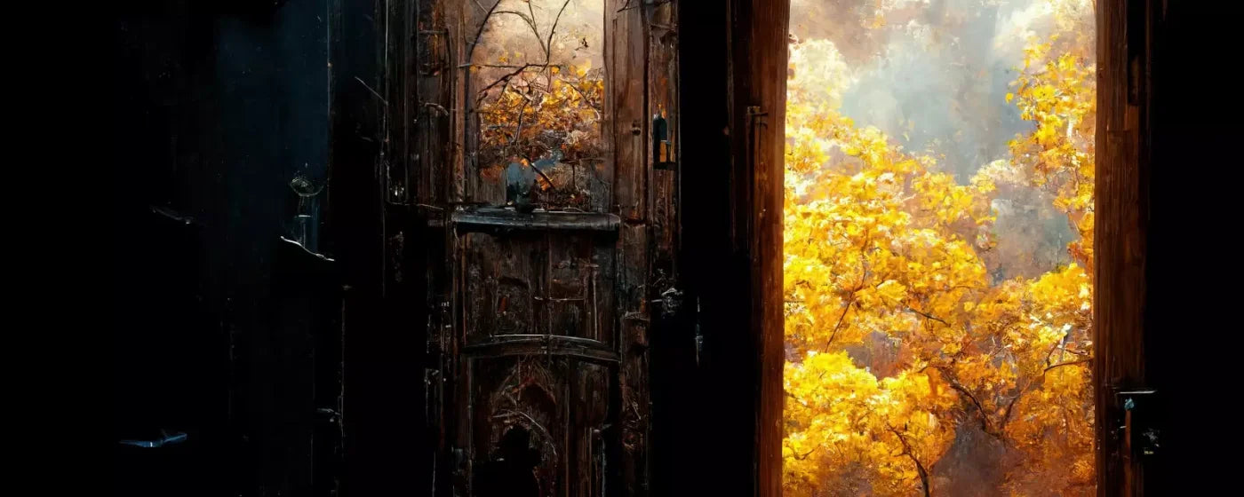 Ancient Autumn Doorway 20’X8’ Ultracloth (240 X 96 Inch) Backdrop