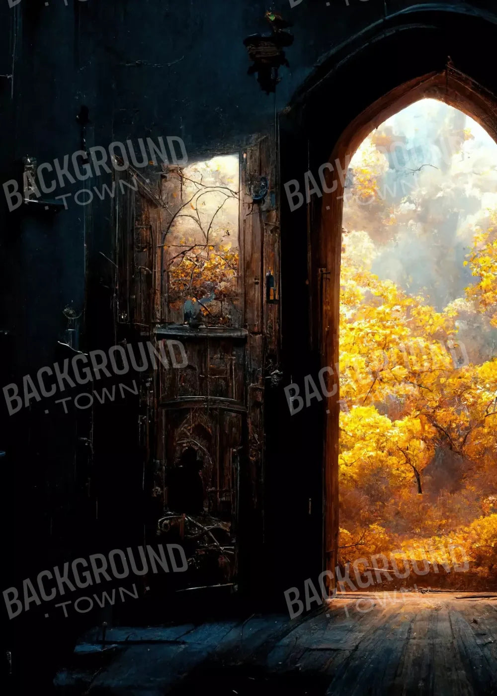 Ancient Autumn Doorway 5’X7’ Ultracloth (60 X 84 Inch) Backdrop