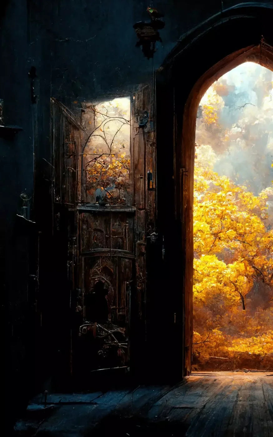 Ancient Autumn Doorway 5’X8’ Ultracloth (60 X 96 Inch) Backdrop
