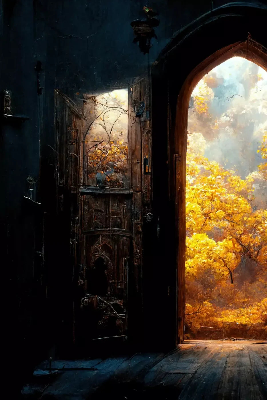 Ancient Autumn Doorway 8’X12’ Ultracloth (96 X 144 Inch) Backdrop