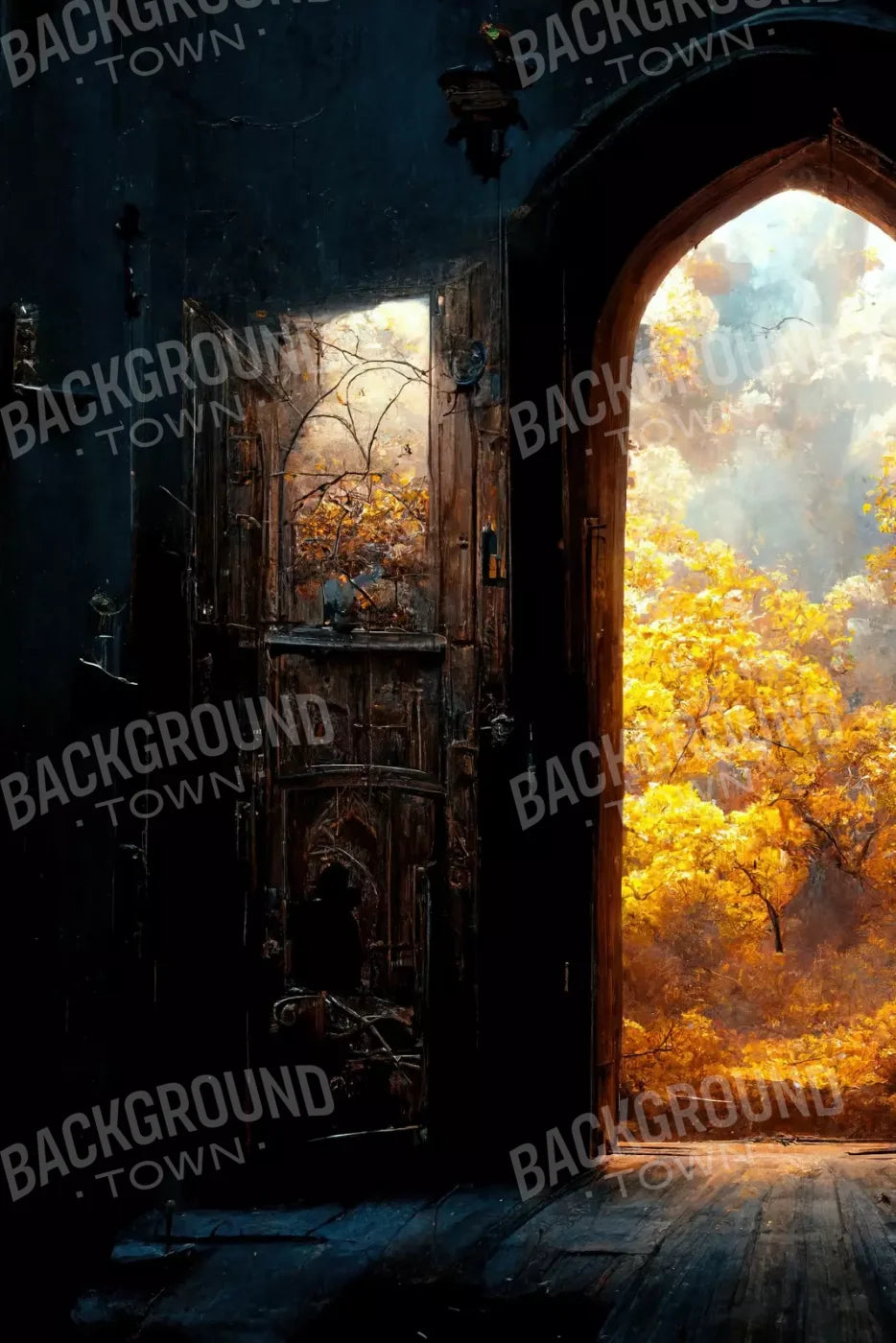 Ancient Autumn Doorway 8’X12’ Ultracloth (96 X 144 Inch) Backdrop