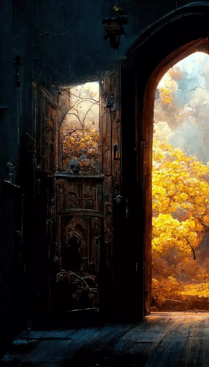 Ancient Autumn Doorway 8’X14’ Ultracloth (96 X 168 Inch) Backdrop