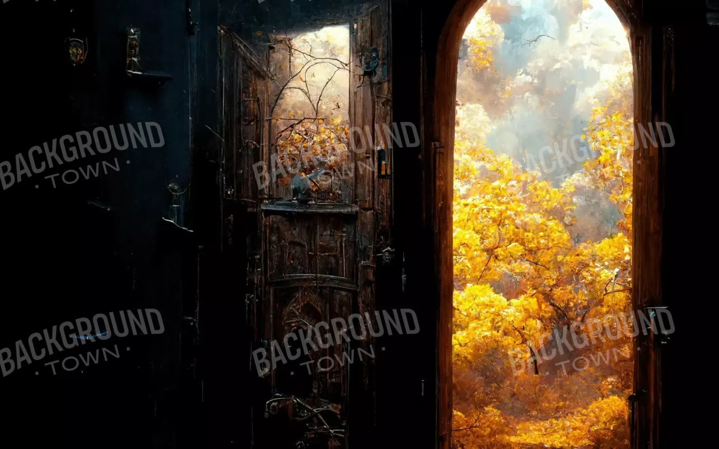 Ancient Autumn Doorway 8’X5’ Ultracloth (96 X 60 Inch) Backdrop