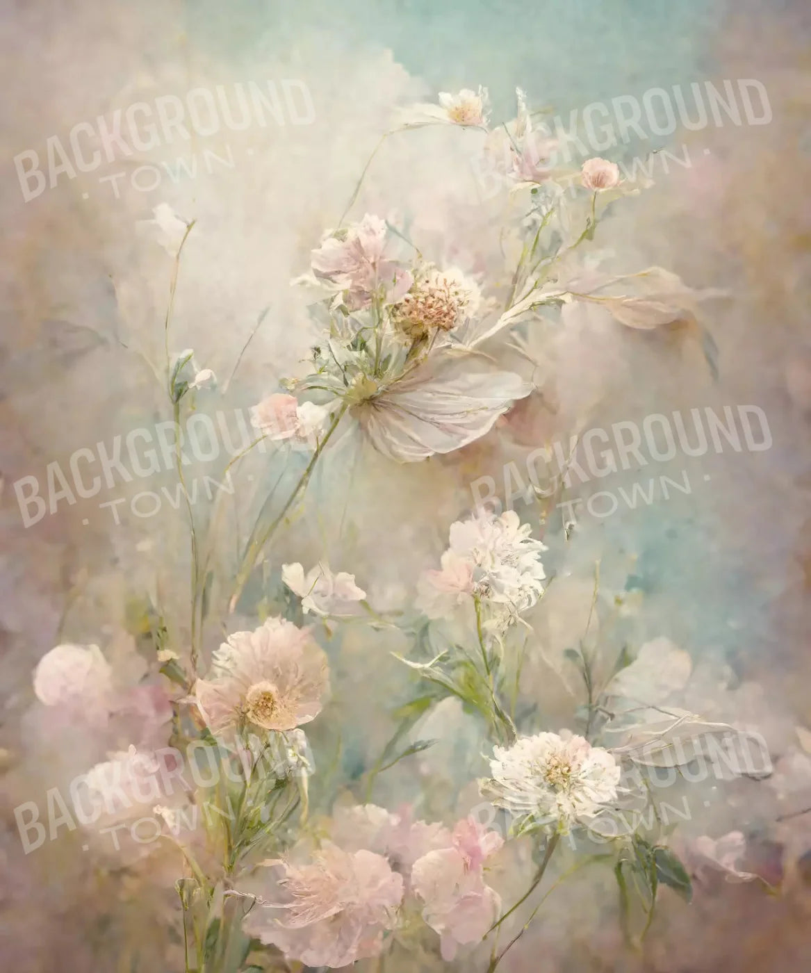 Beige Floral Backdrop for Photography