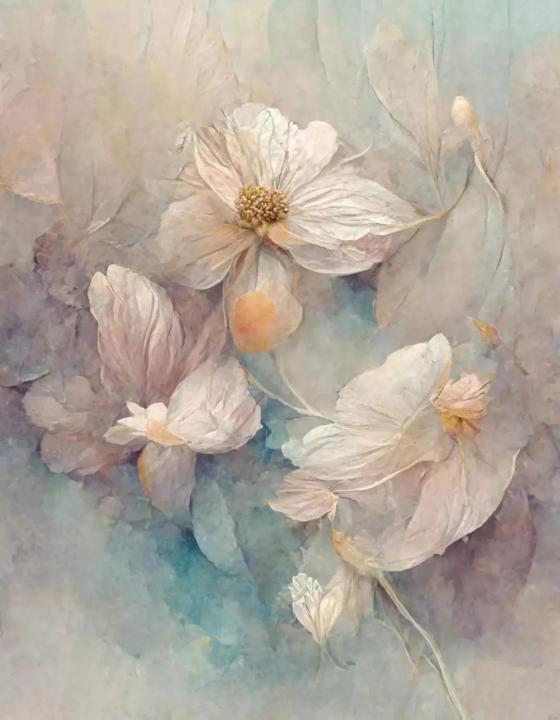 Angel Flowers 2 6X8 Fleece ( 72 X 96 Inch ) Backdrop