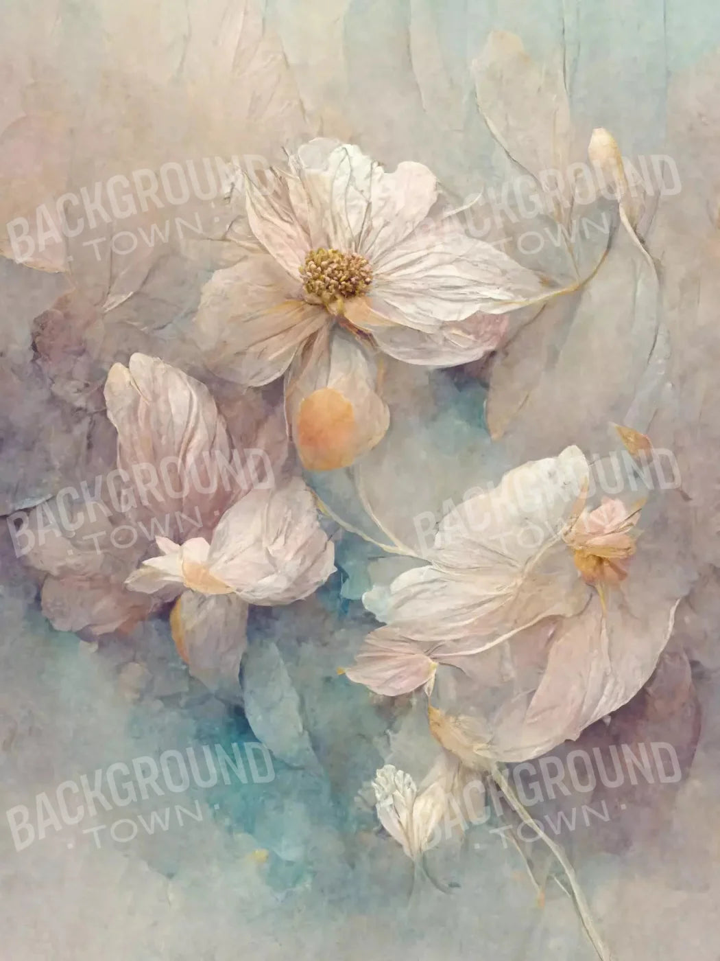 Angel Flowers 2 8X10 Fleece ( 96 X 120 Inch ) Backdrop