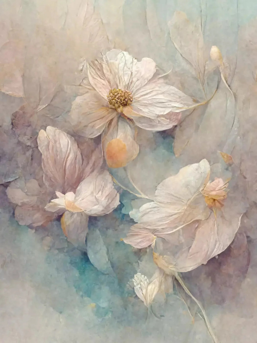 Angel Flowers 2 8X10 Fleece ( 96 X 120 Inch ) Backdrop