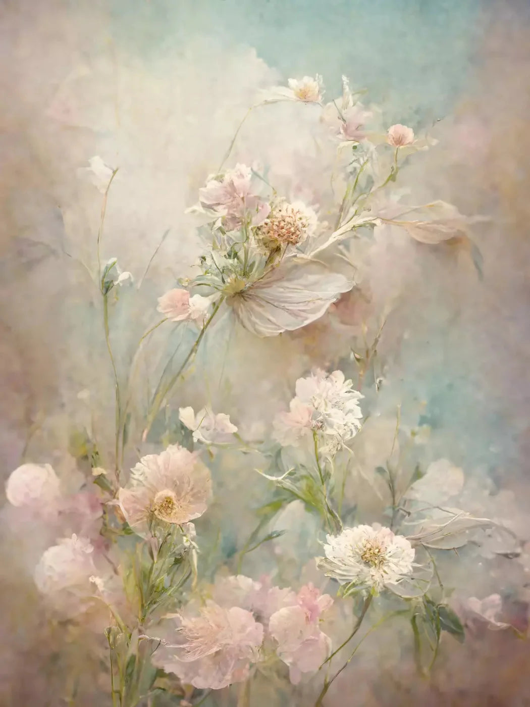 Angel Flowers 3 5X68 Fleece ( 60 X 80 Inch ) Backdrop