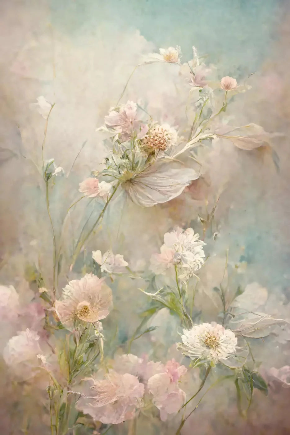 Angel Flowers 3 5X76 For Lvl Up Backdrop System ( 60 X 90 Inch )