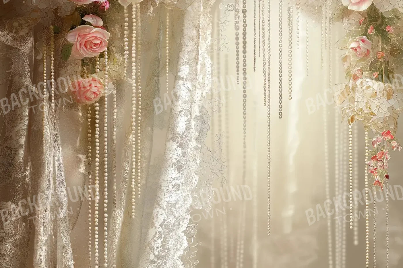 Antique Lace And Pearls 2 12’x8’ UltraCloth (144 x 96 inch) Backdrop