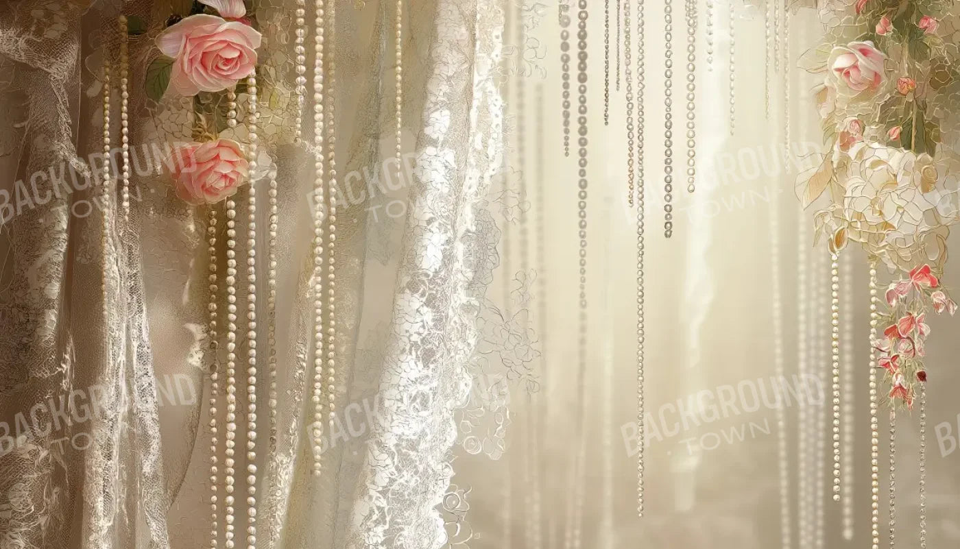Antique Lace And Pearls 2 14’x8’ UltraCloth (168 x 96 inch) Backdrop