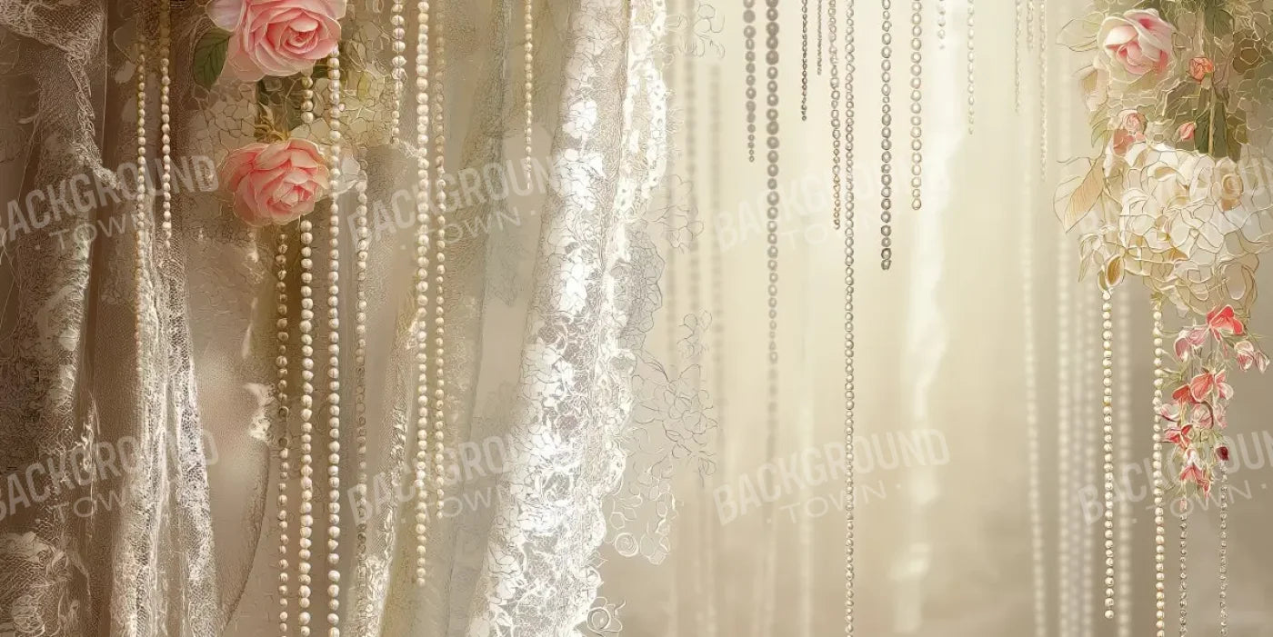 Antique Lace And Pearls 2 16’x8’ UltraCloth (192 x 96 inch) Backdrop
