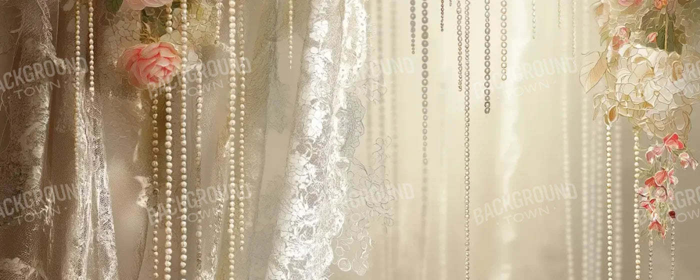 Antique Lace And Pearls 2 20’x8’ UltraCloth (240 x 96 inch) Backdrop