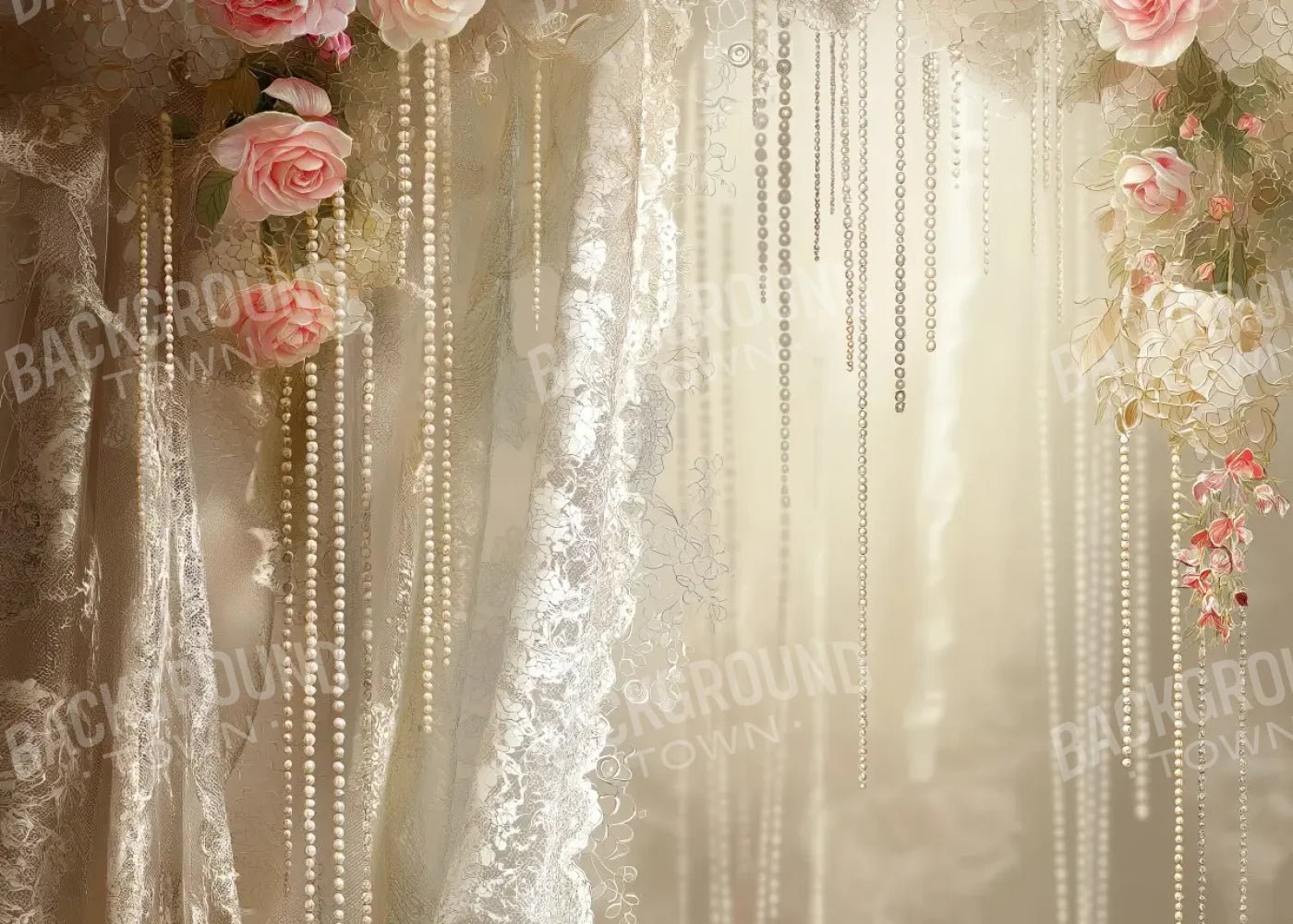 Antique Lace And Pearls 2 7’x5’ UltraCloth (84 x 60 inch) Backdrop