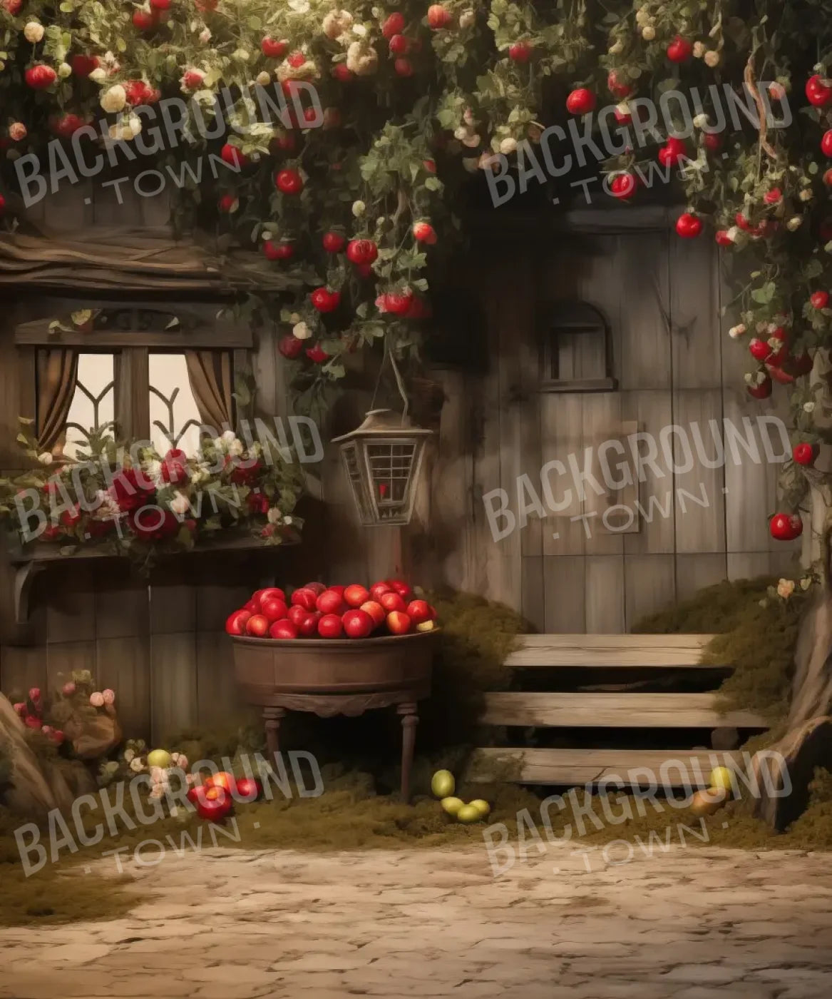 Brown Green Red Backdrop for Photography