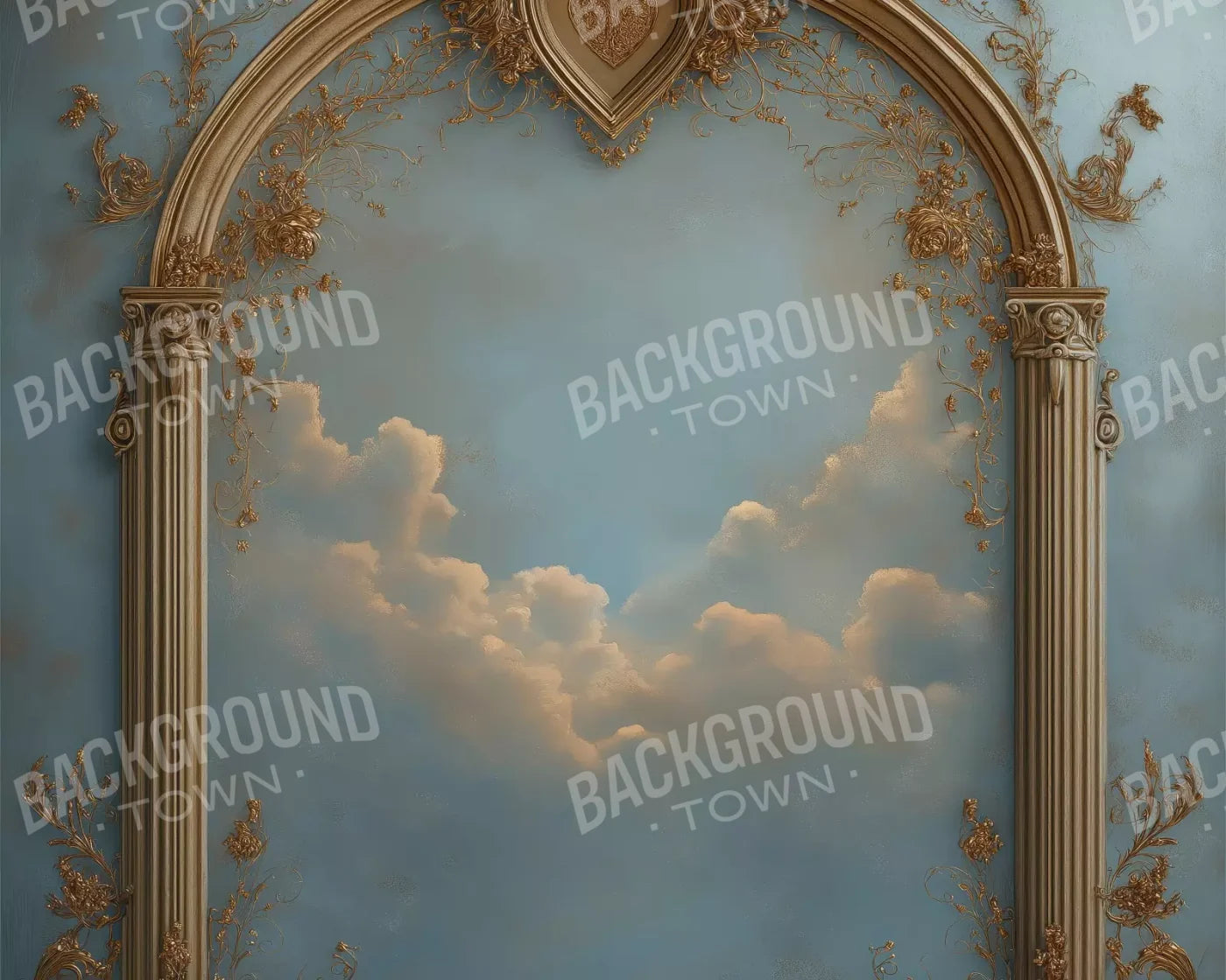 Archway Over Sky Painting 10’X8’ Fleece (120 X 96 Inch) Backdrop