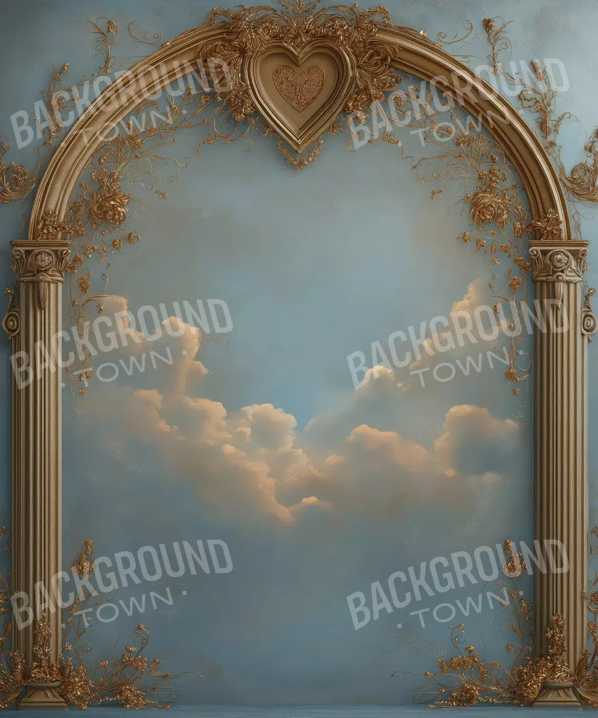 Arch Gold , Blue , White Backdrop for Photography