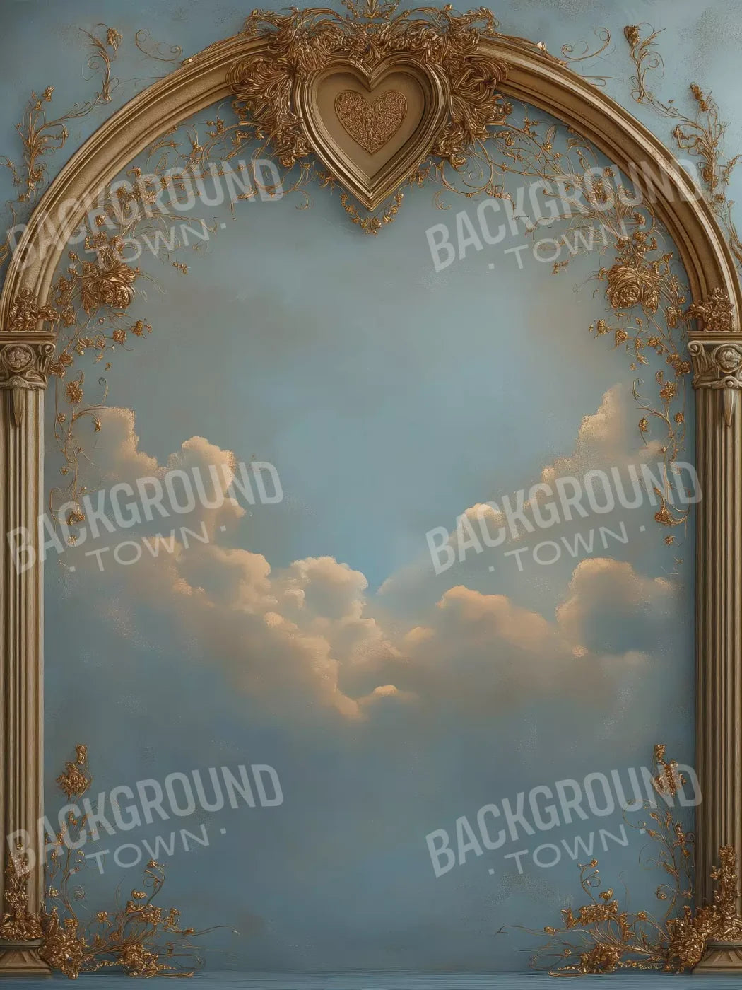 Archway Over Sky Painting 5’X6’8 Fleece (60 X 80 Inch) Backdrop