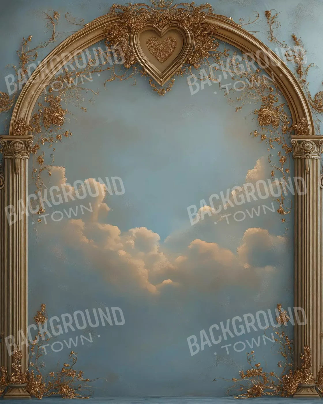 Archway Over Sky Painting 8’X10’ Fleece (96 X 120 Inch) Backdrop