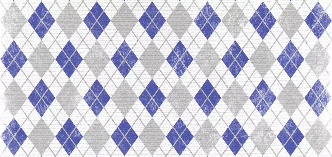 Argyle Blue 16X8 Ultracloth ( 192 X 96 Inch ) Backdrop