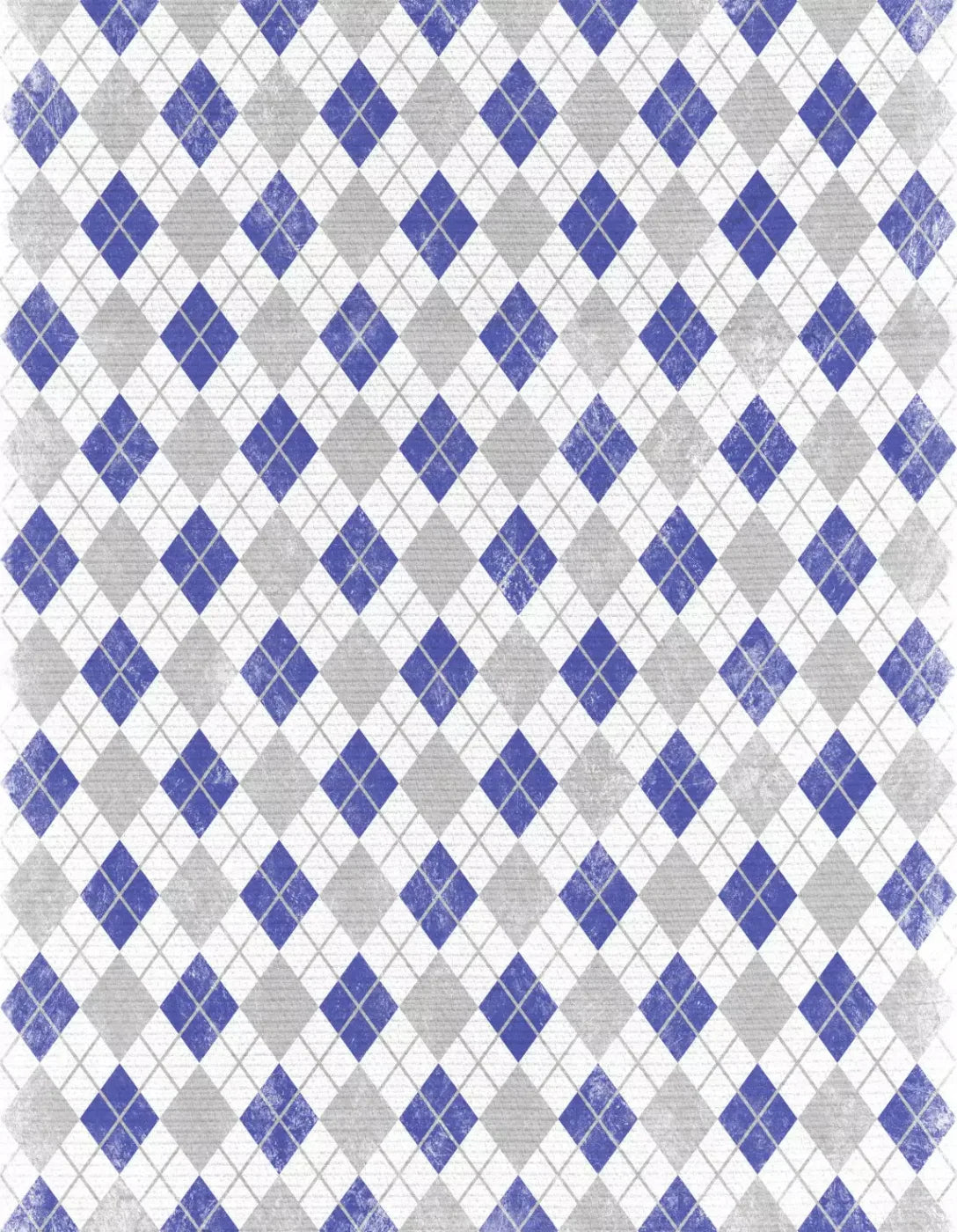 Argyle Blue 6X8 Fleece ( 72 X 96 Inch ) Backdrop