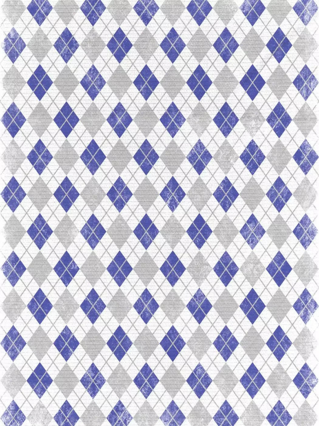 Argyle Blue 8X10 Fleece ( 96 X 120 Inch ) Backdrop