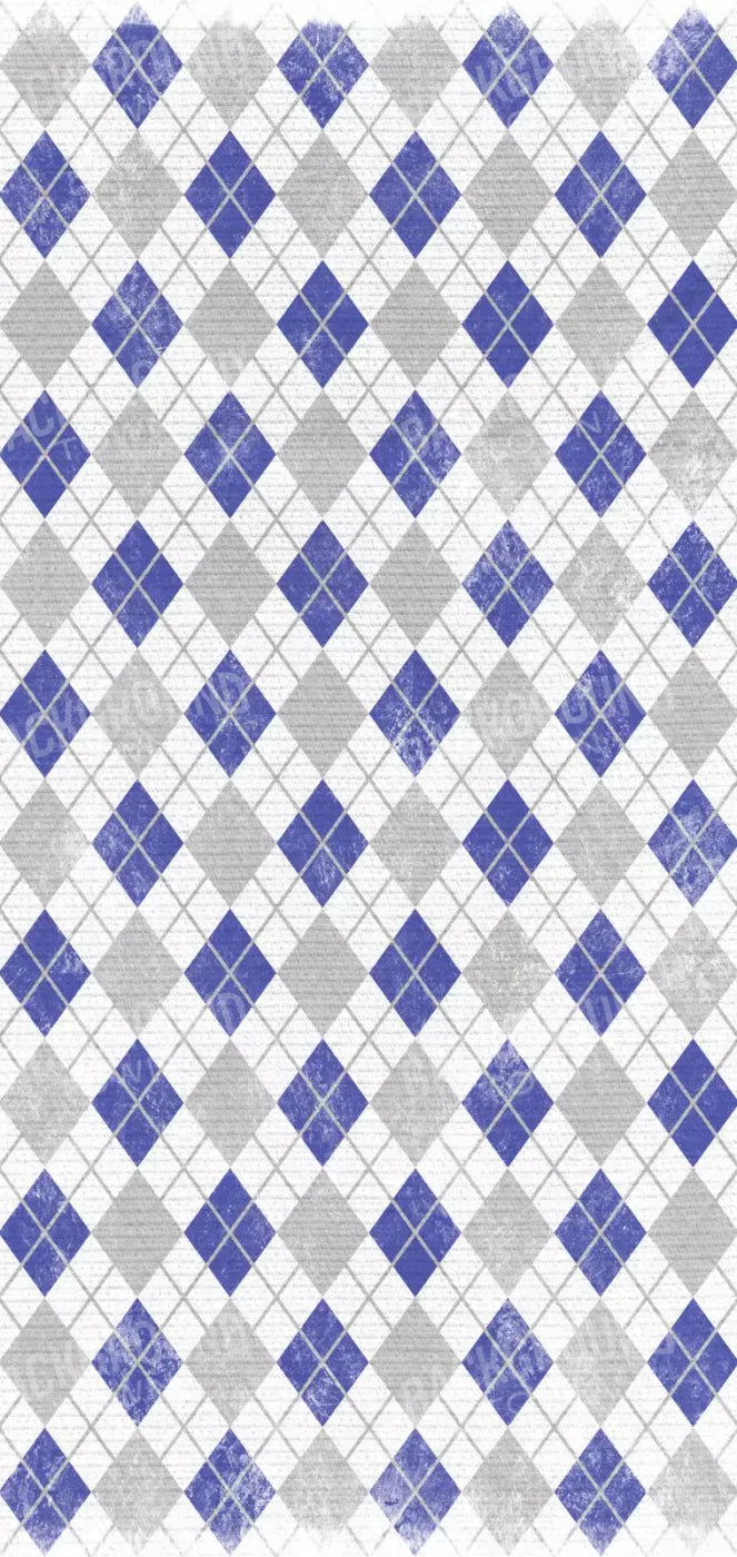 Argyle Blue 8X16 Ultracloth ( 96 X 192 Inch ) Backdrop